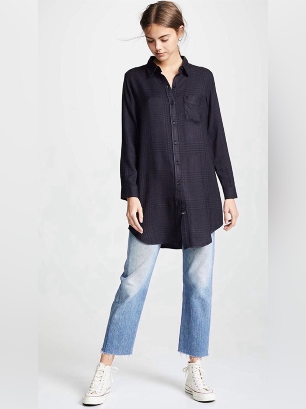 Rails "Bianca" Plaid Shirt Dress/Tunic | Onyx/Jet